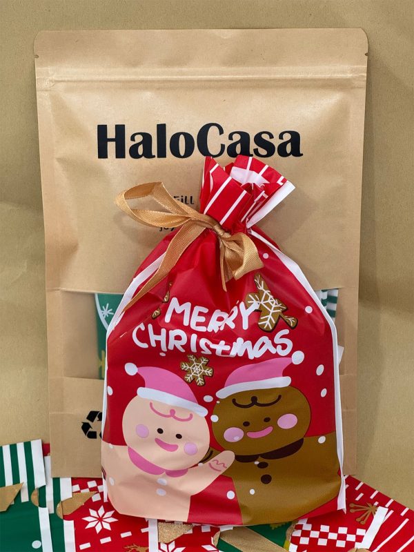 HaloCasa Festive Christmas Gift Bags Set - 50 Bags in 5 Assorted Designs (23 x 13 cm) Online now