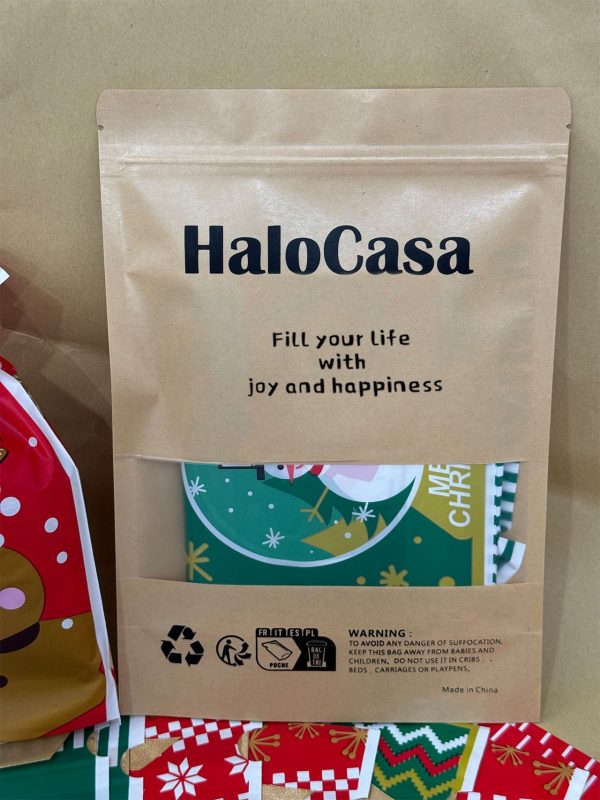 HaloCasa Festive Christmas Gift Bags Set - 50 Bags in 5 Assorted Designs (23 x 13 cm) Online now