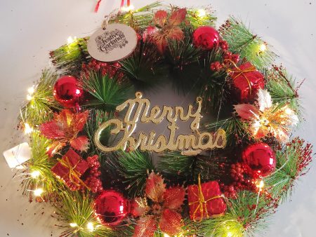 Festive Garlands  incorporating lights,Battery powered Christmas wreath hanging decorations Online