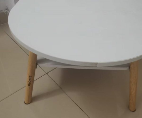 UHOME Table, round edged table, wooden edged table, living room small table Online