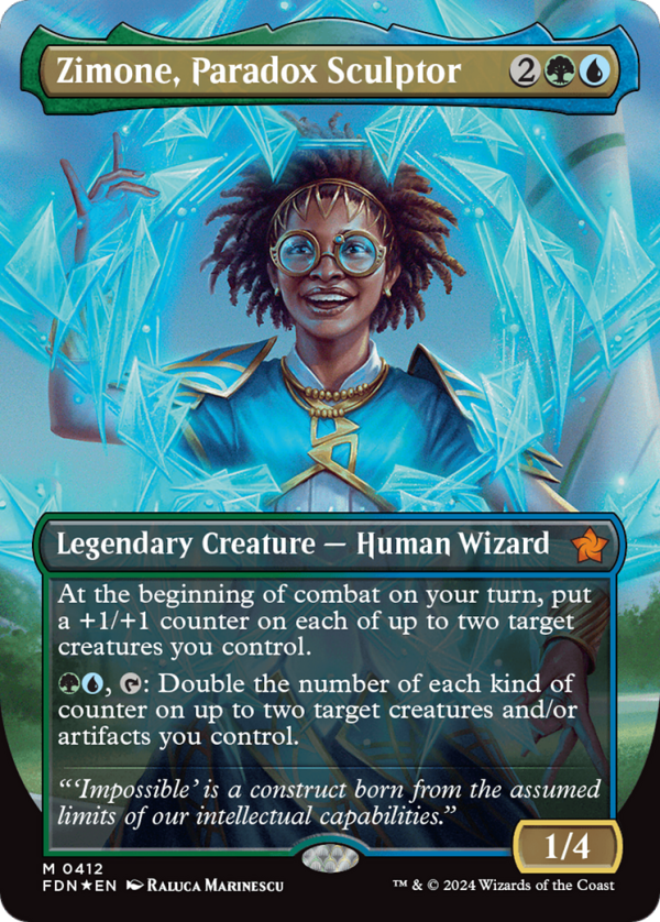 Zimone, Paradox Sculptor (Borderless) (Mana Foil) [Foundations] Online now