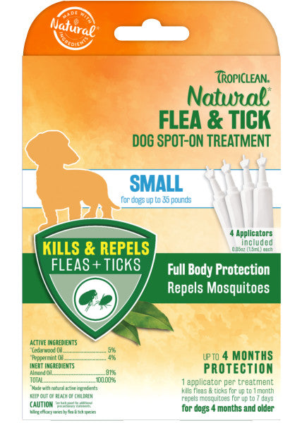 TropiClean Natural Flea & Tick Spot-On Treatment For Discount