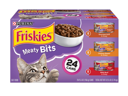 Purina Friskies Meaty Bits Gourmet Grill, Chicken & Beef Wet Cat Food Fashion