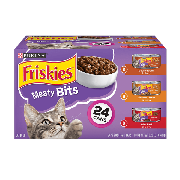 Purina Friskies Meaty Bits Gourmet Grill, Chicken & Beef Wet Cat Food Fashion