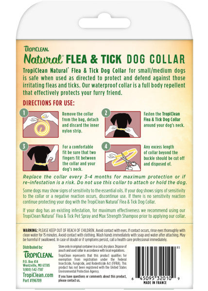 TropiClean Natural Flea & Tick Repellent Collar For Discount