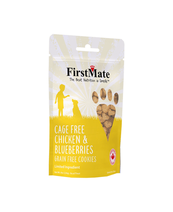 FirstMate Pet Foods Mini Trainers Cage Free Chicken Meal & Blueberries Dog Treats Discount