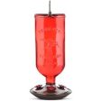 Antique Bottle Glass Hummingbird Feeder, Red Cheap