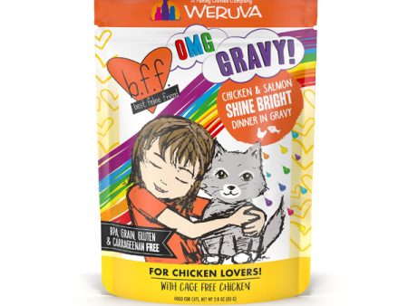 Weruva BFF OMG Gravy Chicken & Salmon Shine Bright Dinner in Gravy Cat Wet Food (2.8 Oz Pouch) Fashion