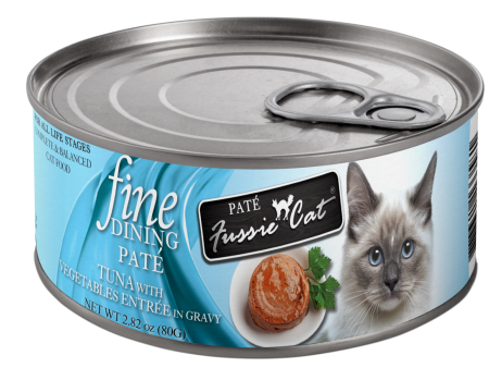 Fussie Cat Fine Dining - Pate - Tuna with Vegetables Entree in Gravy Canned Cat Food Hot on Sale