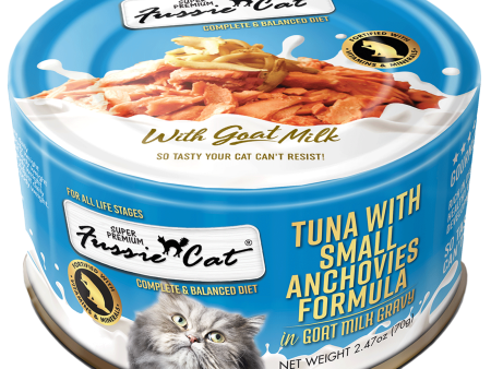 Fussie Cat Tuna with Small Anchovies Formula in Goat Milk Gravy For Sale